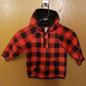 CIRCO TODDLERS BUFFALO PLAID HOODIE - SIZE 3T RED/BLACK Pullover Snap Up Warm